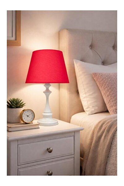 DEDE Faro Lamp Shade with White Metal Body and Red Hat