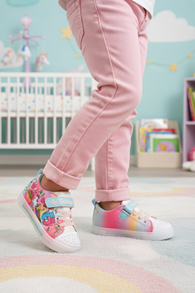 Promax 1842 P White Velcro Girls' Sports Shoes