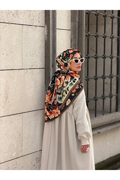 Ahivera Firuze Queen Krep Büyük Boy Eşarp 130 x 130
