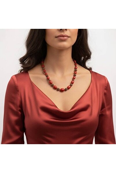 Natural Vintage Red Faturan Libabidaa Bead Necklace