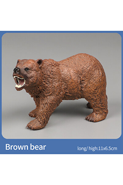 Choice6 مجسمات حيوانات تعليمية صلبة تحاكي الدب البني - ألعاب عالم الحيوانات ا...