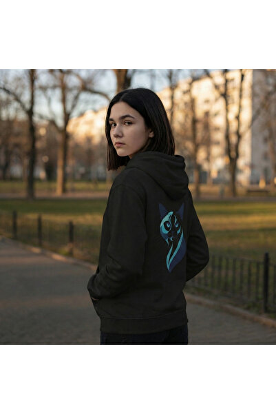 Eritqaa سترة بقلنسوة بتصميم عصري وأنيق على شكل قطة، موديل كبير الحجم