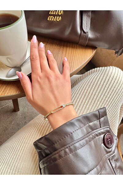 Kius Xuping Taşlı Gold Kelepçe Bileklik