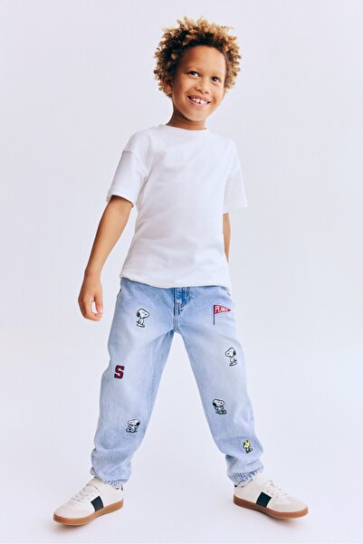 H&M Baskılı Kot Pantolon Regular Fit