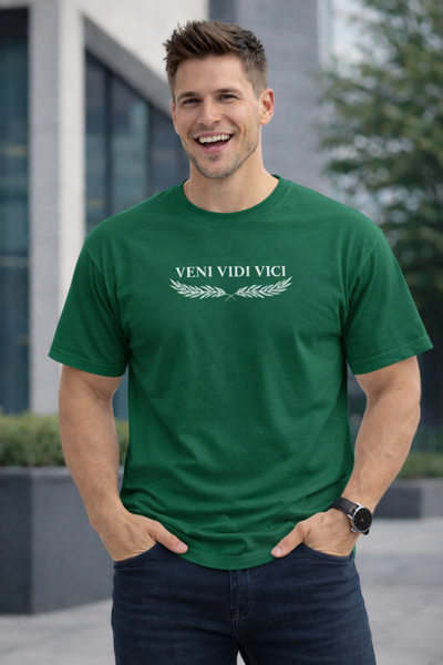 ArtYus Veni Vidi Vici Printed Cotton Relaxed Fit Round Neck Unisex T-Shirt