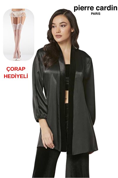 Pierre Cardin Women's 3-Piece Velvet Cropped Dressing Gown Satin Pajama Set w...