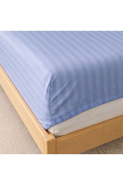 Serenova Soft 100% Cotton Satin Fitted Sheet Set (with Pillowcase) Double Siz...