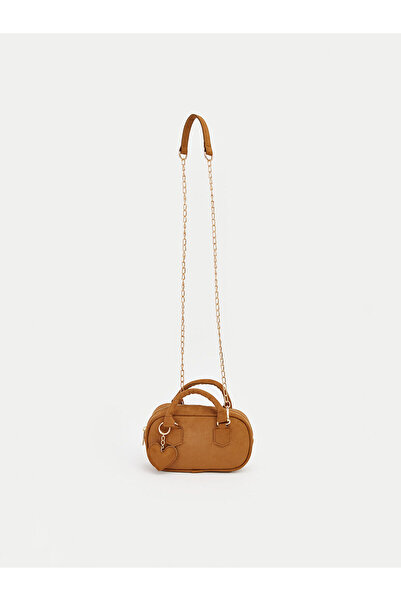 LC Waikiki Peak New Season Suede Look Women's Shoulder Bag with Heart Accesso...