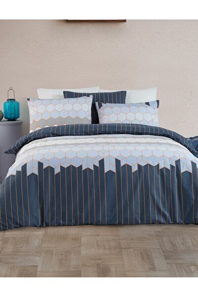 NazeninHome Ranforce 100% Cotton Duvet Cover Set with Elastic Sheets, Double ...