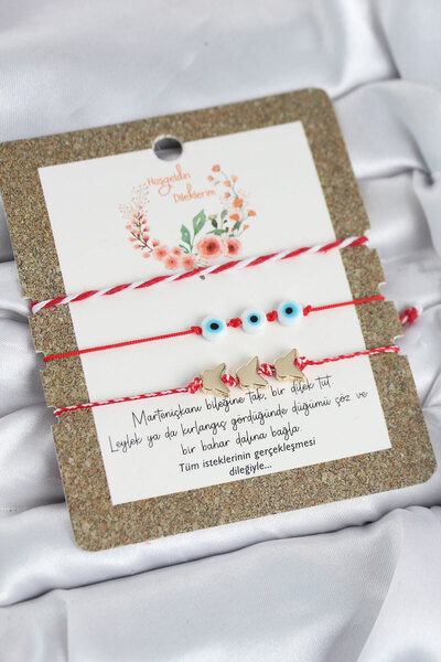 Leyaton Lwlhmrs-Ieg Ieg ™   Marteniçka Bracelet Set of 3 and Evil Eye Bead Mo...