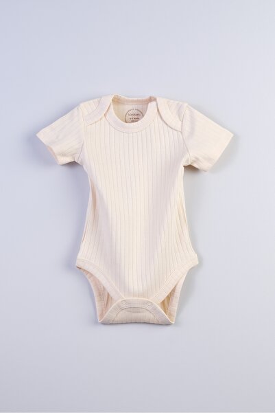 Bondberro Newborn and Baby Envelope Collar Bodysuit 100% Cotton Camisole (Beige)