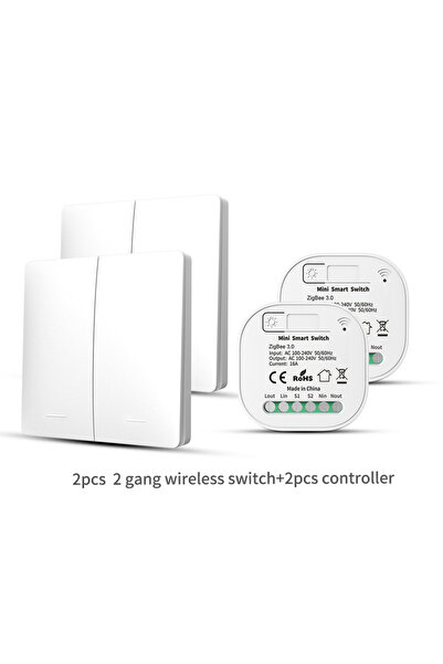 Choice5 white 2gang 2v2 Hococa 1/2/3 Gang Tuya Zigbee 3.0 Kinetic Wireless Sw...