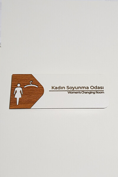 Kuzeylina Women's Changing Room Door Sign |   19X7 cm Double Layered