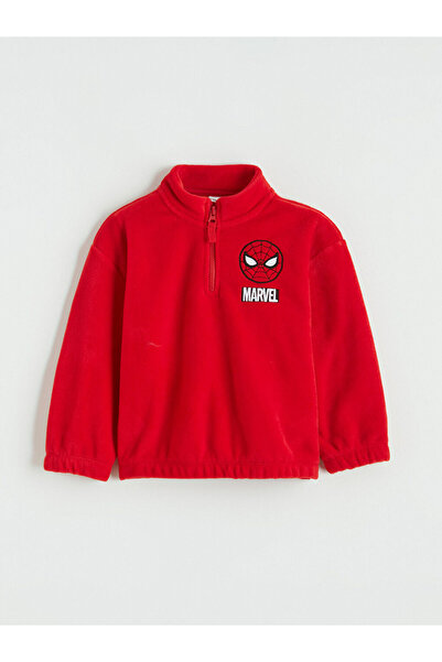 LC Waikiki Κόκκινο φούτερ από φλις με κέντημα Spider-Man για αγόρια από την G...