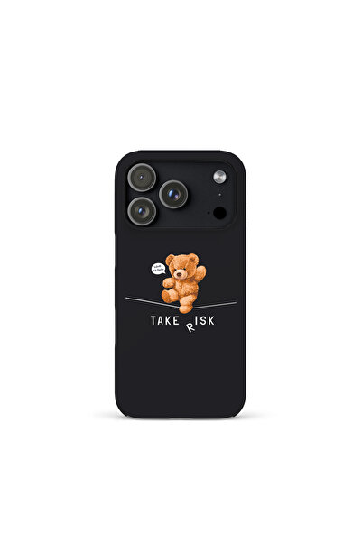 KaffCase حافظة هاتف آيفون 17 برو تيك ريسك تيدي بير من السيليكون الفاخر