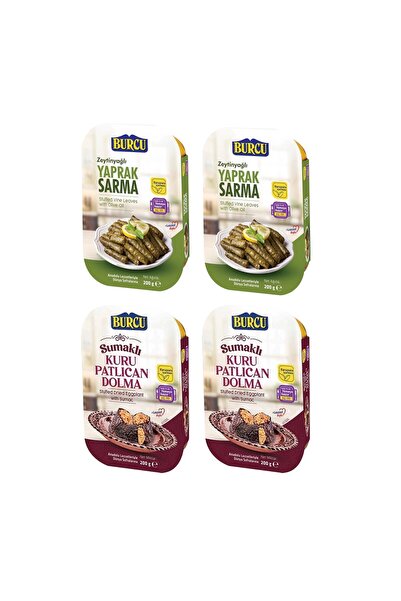 BURCU Yaprak Sarma ve Kuru Patlıcan Dolma 200 gr 4 lü Paket