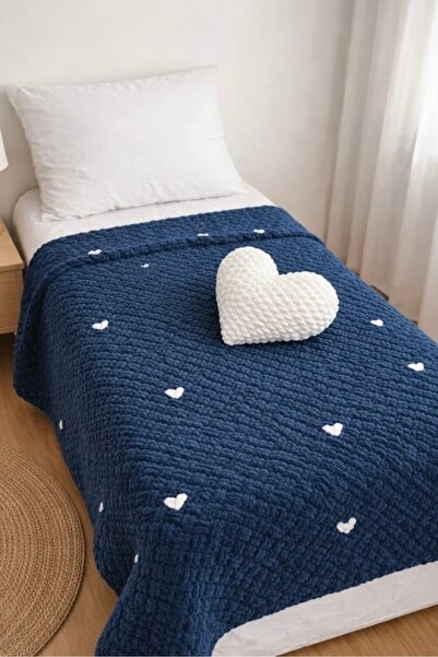 Alize Puffy El Örgüsü Puffy İp Battaniye & Kalp Yastık Seti- Hediyelik, Yumuş...