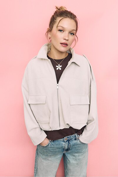 Stradivarius Suni süet balon ceket