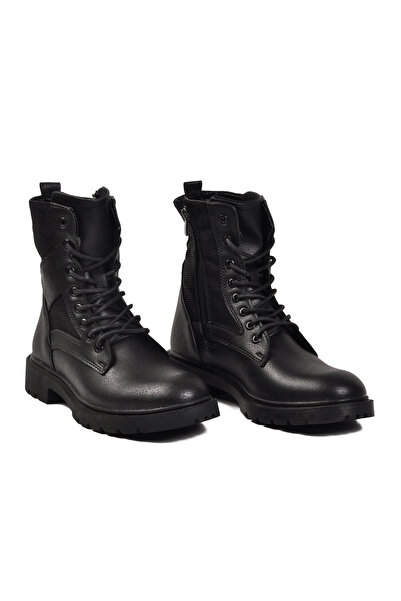 AYAKMOD 756 Αντιολισθητικές Μαύρες Ανδρικές Μπότες με κορδόνια