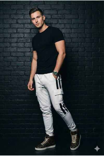 Plus Scorpion Tapered fit sweatpants with Elastic Waist