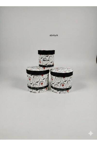 abnturk 13x13x12 1 Adet Gül Desenli Silindir Anılar Organizer Dekoratif Hediy...