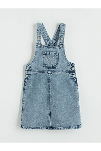 LC Waikiki ESVAB • Modern & Seçkin Kare Roba Yaka Taş İşlemeli Kız Çocuk Jean...