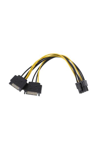 axGear كابل الطاقة المزدوج ساتا إلى PCI-E من أكسجير 15Pin SATA إلى 8 دبون/6 د...