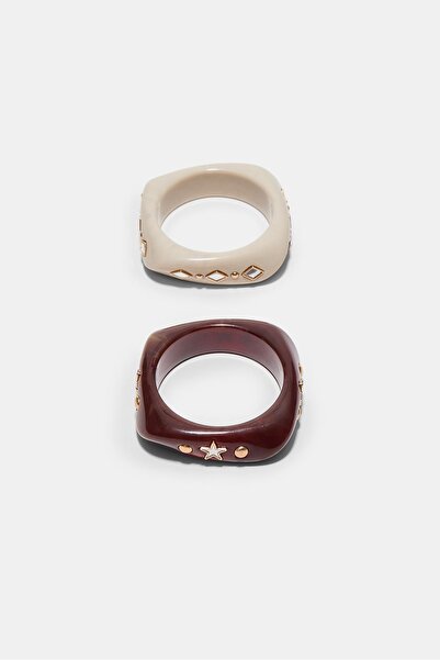 Stradivarius 2'li yıldız ve parlak taşlı bileklik seti