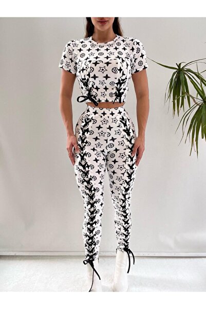 Mottotrend Leggings and Crop Top Set