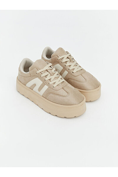 LC Waikiki Özmarka Νέα Σεζόν Όψη σουέτ Γυναικεία αθλητικά παπούτσια με χοντρή...