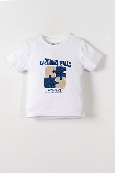 nk kids تي شيرت للأولاد بتصميم الألغاز NK-41602-Y