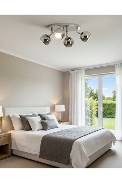 demet habek mylights Dörtlü Krom Kaplama GU10 Duy OS RAM Tasarruflu LED Ampul...