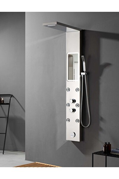 Olivy Panou de duș cu oglindă strălucitoare – Design modern cu oglindă integr...