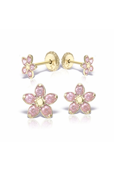 MOSV Gold mother daughter earrings set, safety clasp