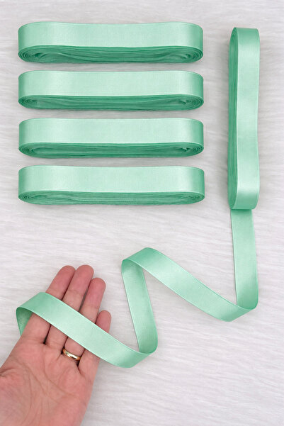 ZEYMERADE Mint Green Grosgrain Ribbon 2 cm 10 Mt, Bohça Çeyiz Wedding Wedding...