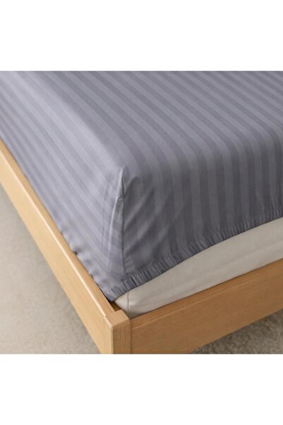 Serenova Soft 100% Cotton Satin Fitted Sheet Set (with Pillowcase) Double Siz...