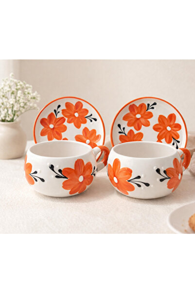 RGS HOMELİFE 2'li El Yapımı Seramik Kupa Seti, Seramik Kahve, Espresso ve Çay...