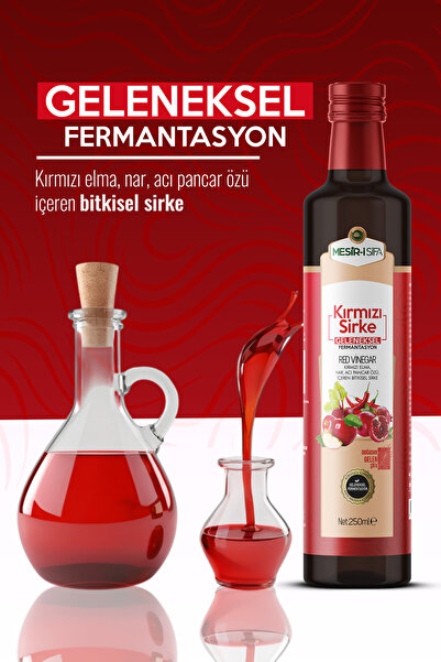 Mesirişifa Kırmızı Sirke Kırmızı Elma Nar Acı Pancar Özü İçeren Bitkisel Sirk...