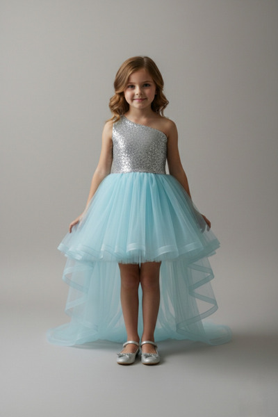 Seplin Fashion Kız çocuk abiye payet tütü tüllü elbise.