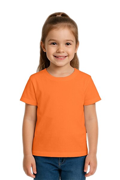 SEDİRLİ Unisex Solid Color Kids T-Shirt Cotton Combed Fabric