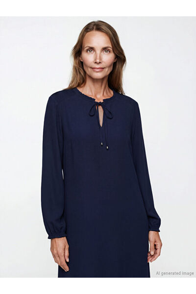 LC Waikiki Sparkling Choices Tie-Up Roba Collar Dress from Shining Store