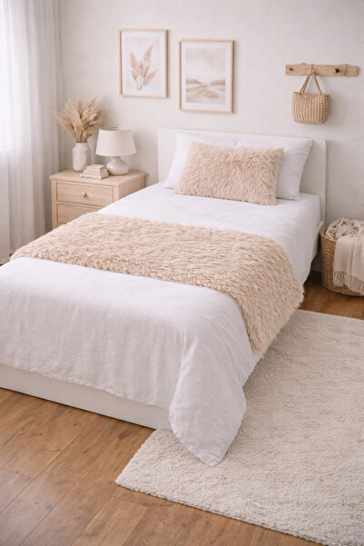 EYPRICH Kuzu Plush Runner and Pillow Set - Soft Textured