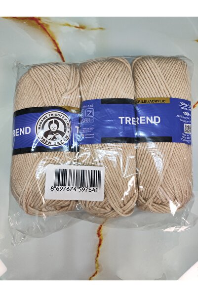 Ören Bayan TREND Açık Bej El Örgü İpi (3 Adet) - Renk: 145