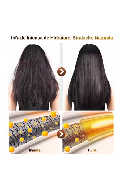 azbeautyskin Mască de păr cu colagen și ulei de argan, hidratare intensă, reparare, 300 ml