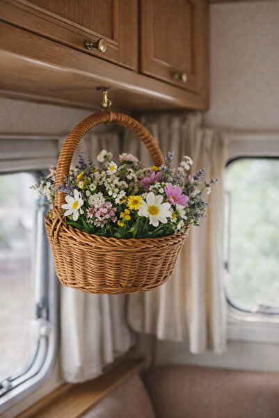 selim uyar kamp metal Çok Amaçlı Kamp Piknik Karavan dekoratif Hasır Sepeti