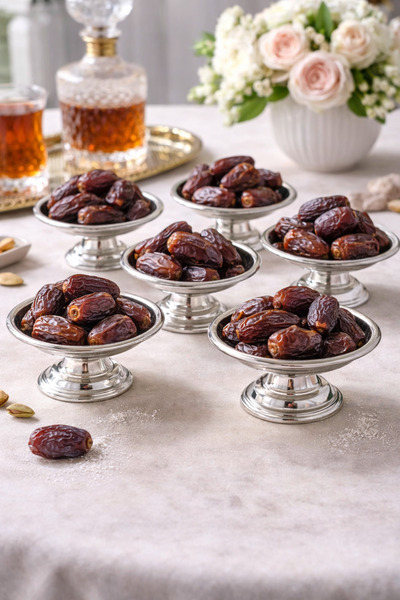 EVRAHATT GÜMÜŞ 6’lı Ayaklı Metal Hurmalık – Lokumluk – Çerezlik Sunum Kasesi ...