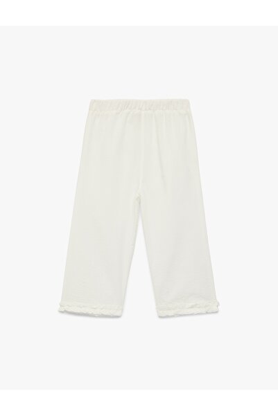 Koton Baby Girl Canvas Trousers 6Smg40035Aw White