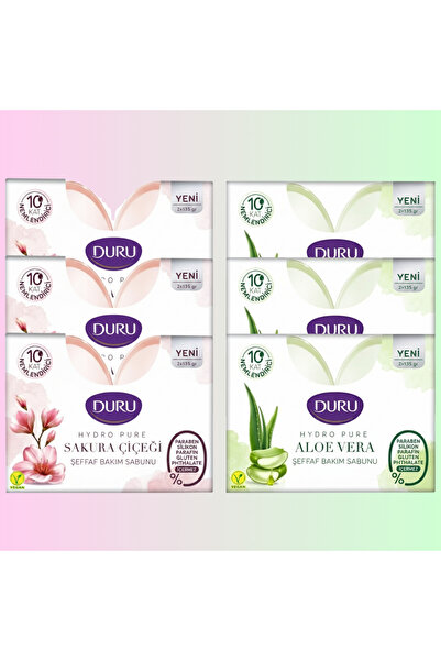 Duru HİDRO PURE SAKURA ÇİÇEĞİ & ALOE VERA, BAKIM SABUNU 3X3