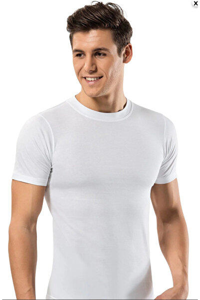 Erdem Men'S, White, 100% Cotton, Combed Cotton American Collar 6-Pack T-Shirt