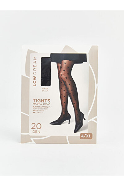 LC Waikiki Rmz Gi̇yi̇m Farkiyla 20 Denier Heart Embroidered Women's Pantyhose